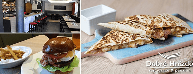 Originální burger nebo quesadilla + hranolky