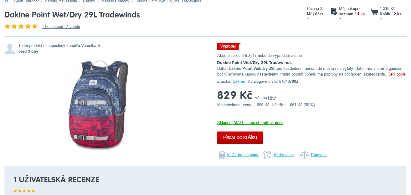 Batoh Dakine Point Wet/Dry 29L Tradewinds