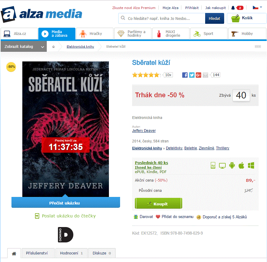 Sběratel kůží - Jeffery Deaver (e-kniha)