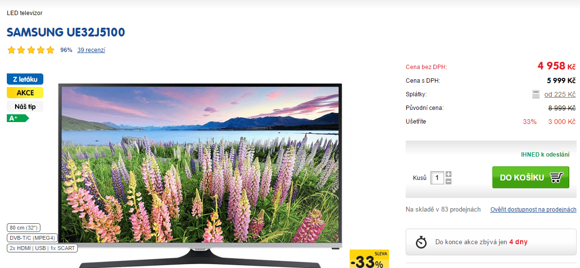 Full HD LED TV, 80 cm, Samsung