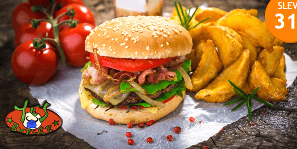 Maxi Bacon hovězí burger + americké brambory
