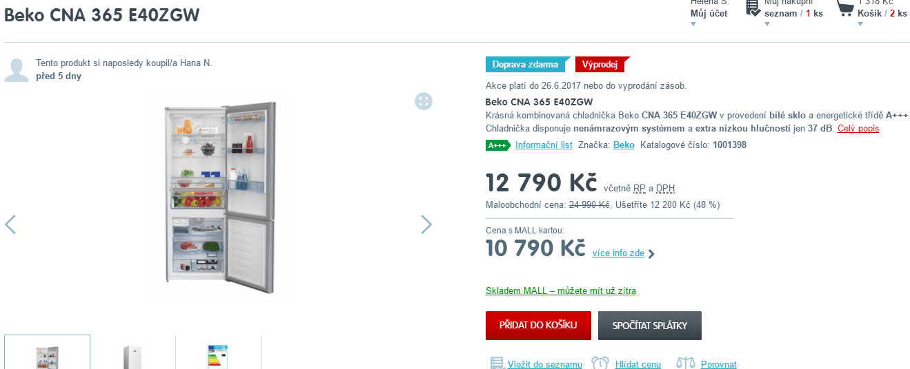 Lednice Beko, technologie, bílé sklo, A+++