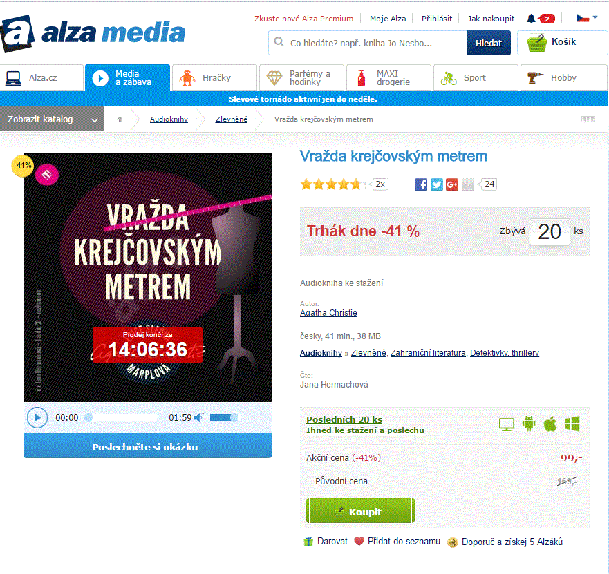 Vražda krejčovským metrem, Agatha Christie
