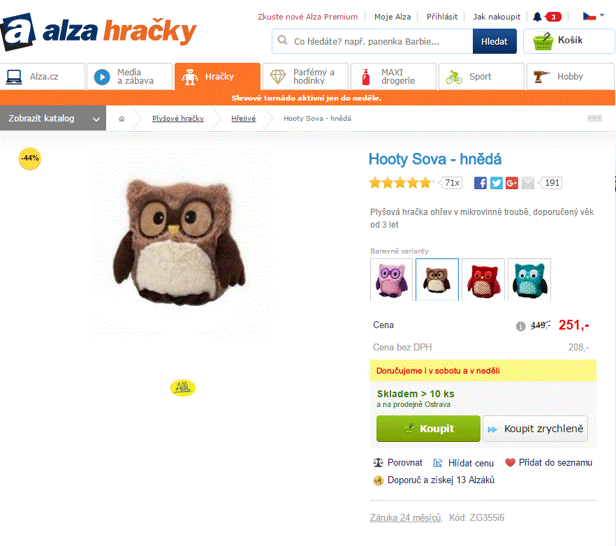 Nahřívací plyšové Albi Sovy Hooty