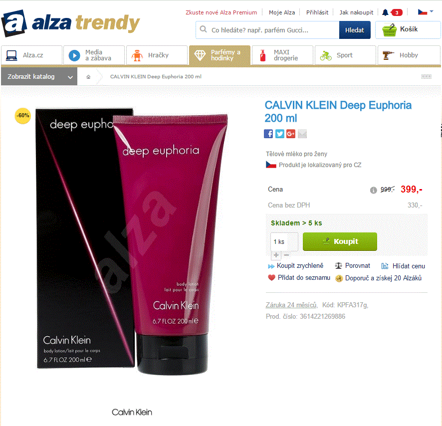 CK Deep Euphoria 200 ml - tělové mléko