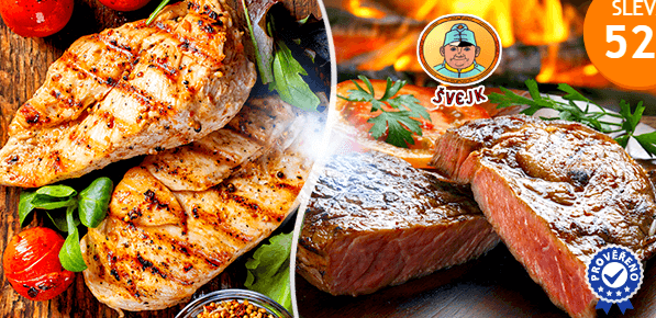 Mix steaků 4x 100 g (kuřecí, vepřový)
