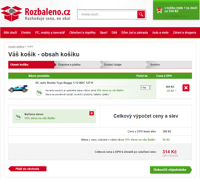 Auto na dálkové ovládání Buggy 1:12