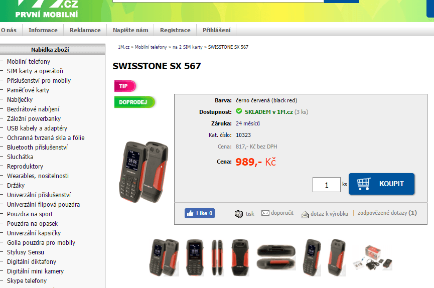 Odolný klasický telefon Swisstone SX 567