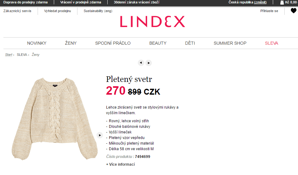 Velký zimní výprodej v Lindex