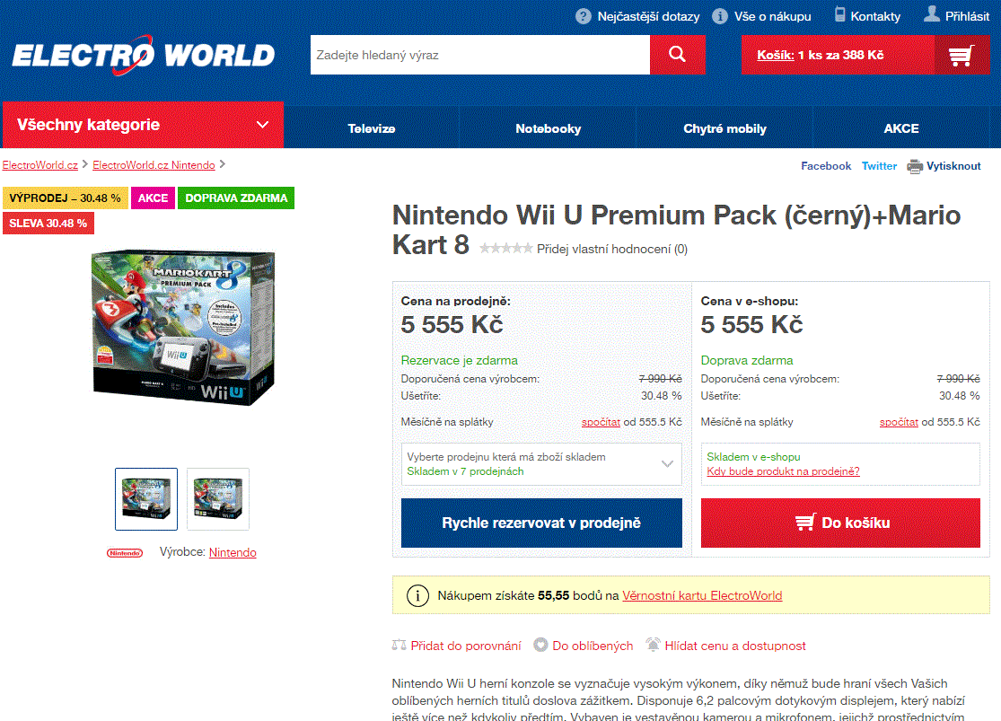 Nintendo Wii U Premium + Mario Kart 8