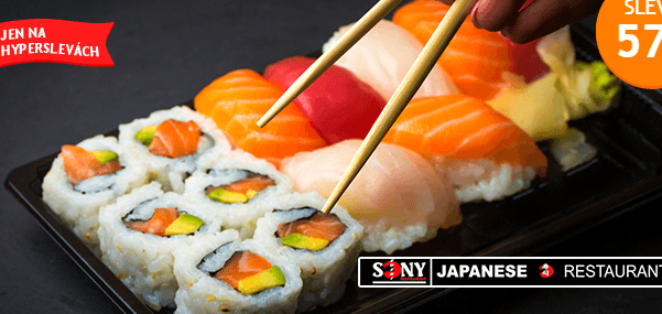 22 ks sushi set + wasabi, zázvor a salát 
