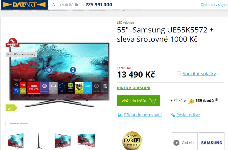 Full HD LED, Smart, 138cm, Samsung
