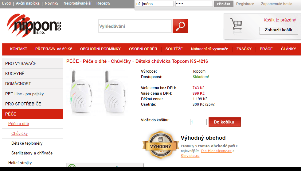 Digitální audio chůvička TopCom