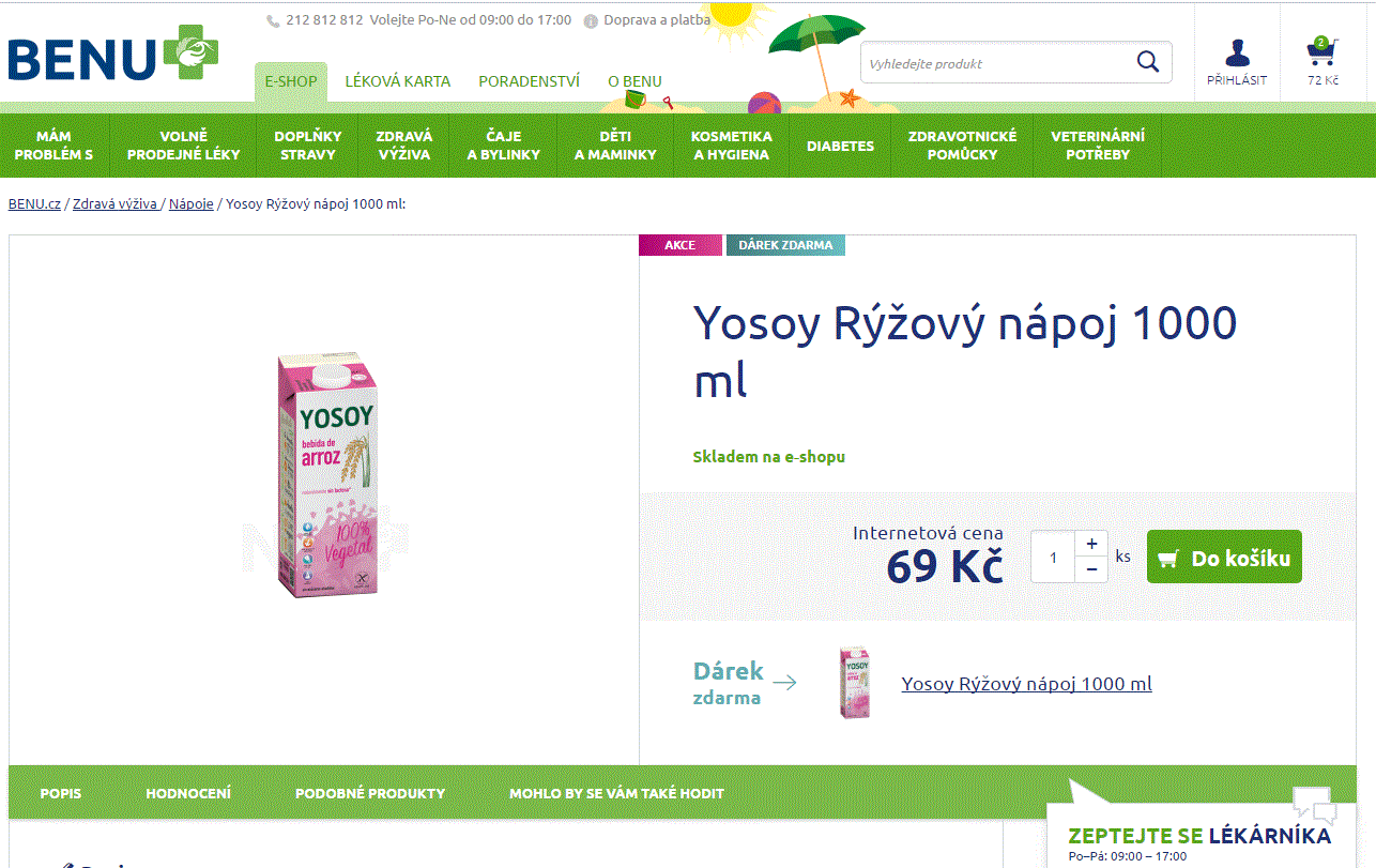 Mandlové a rýžové nápoje Yosoy a Almendrola