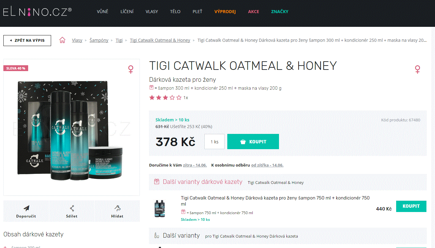 Tigi Catwalk Oatmeal & Honey (sada)