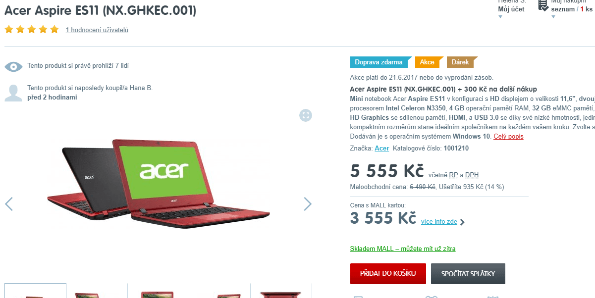 Acer, až 2,4GHz, 4GB RAM, 11,6"