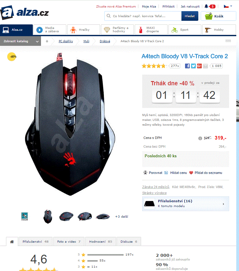 Herní myš A4Tech V7 Core2