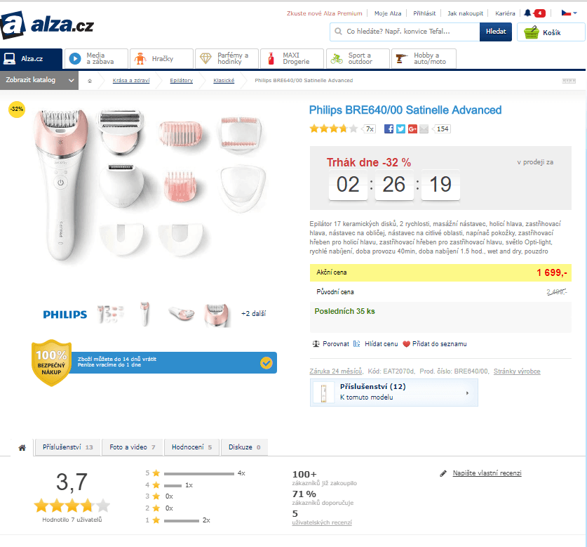 Epilátor Philips BRE640/00