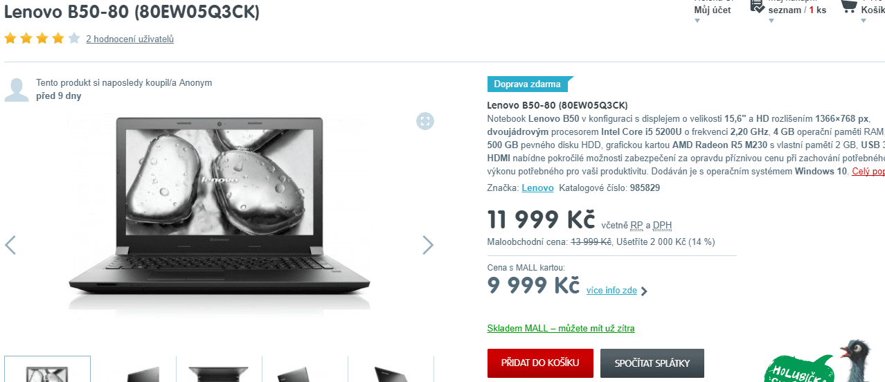 Lenovo, i5, 2,7GHz, 4GB RAM, 2GB grafika