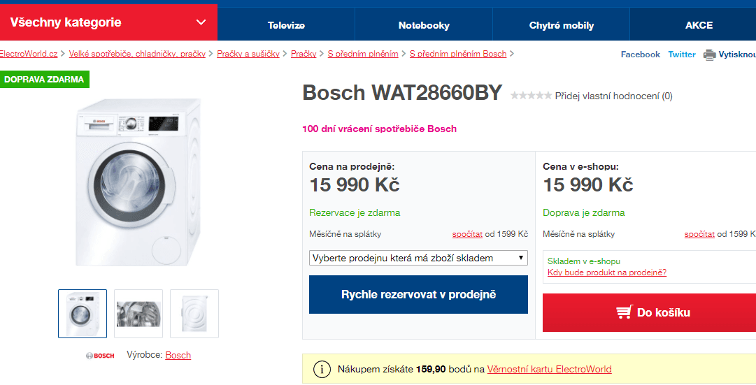 Pračka Bosch, 9kg, 1400 ot, A+++