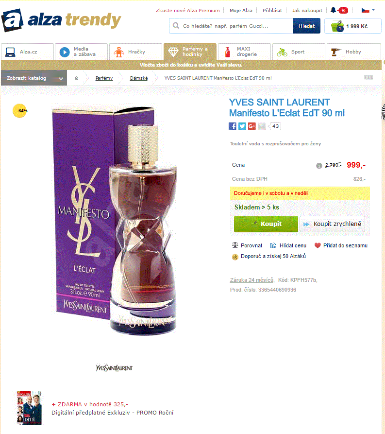 Yves Saint Laurent Manifesto 90 ml