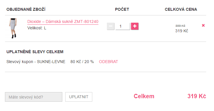 Sleva na sukně