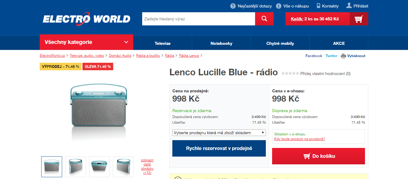 FM a DAB+ rádio s BT - Lenco Lucille