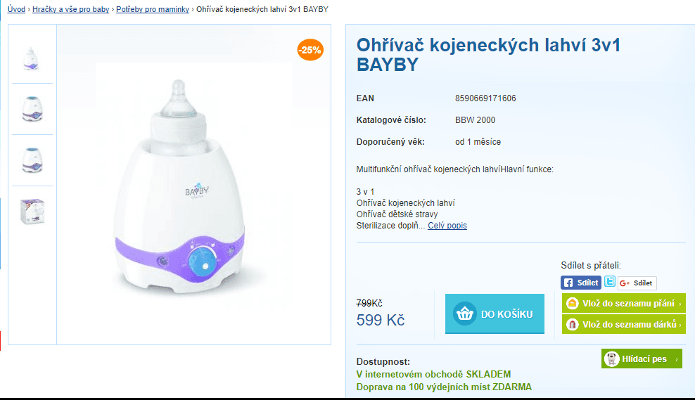Ohřívačka mléka, jídla a sterilizátor Bayby