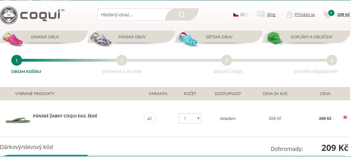 Sleva 30% na vše zelené a mint - Coqui