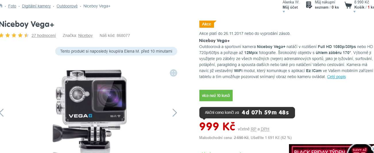 Outdoorová kamera NIceBoy Vega+, Wifi
