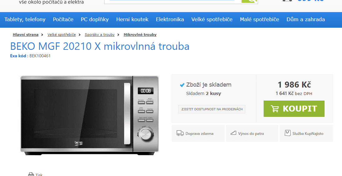 Mikrovlnka s grilem Beko 20210X