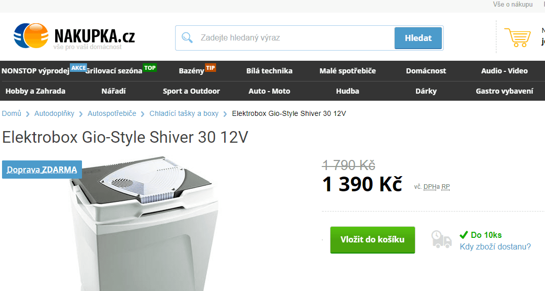 Autochladnička GioStyle, 30 litrů