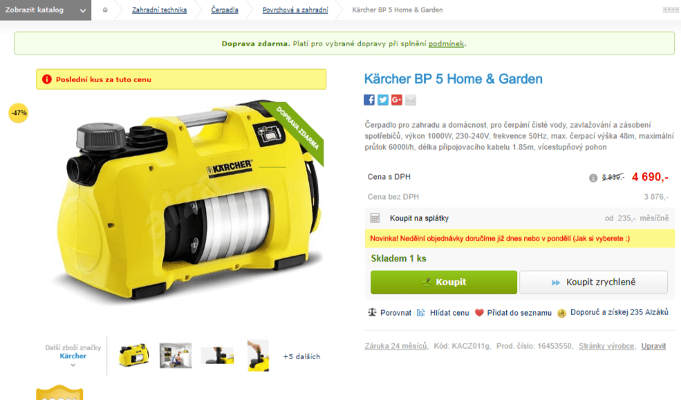 Zahradní čerpadlo Kärcher BP5