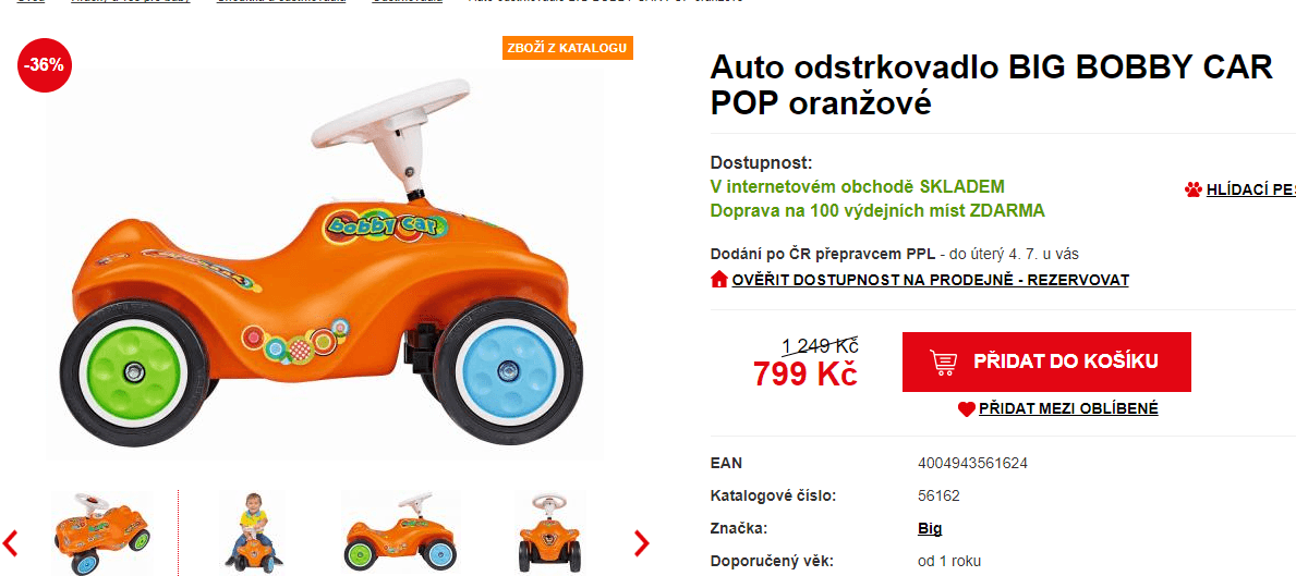 Dětské odrážedlo Retro Look New Bobby Car