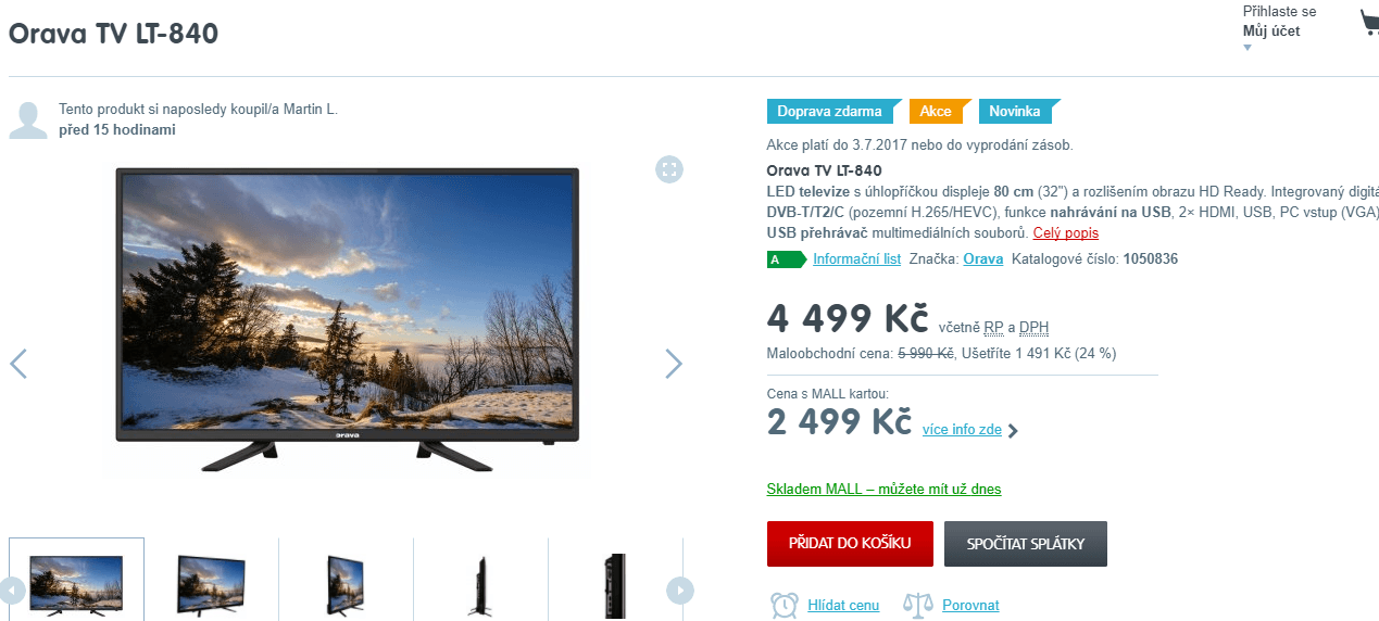 HD ready TV, 81 cm, Orava