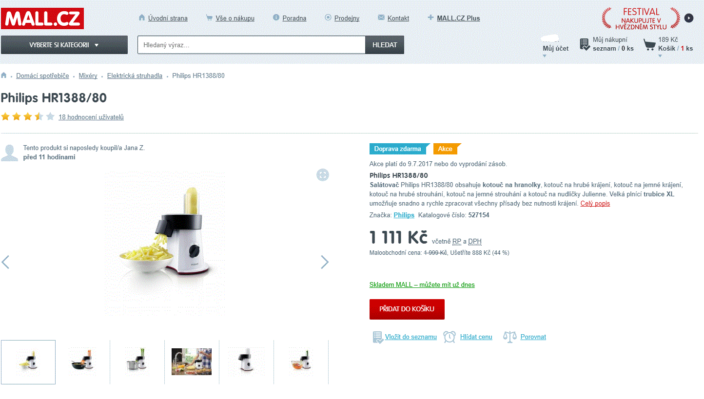 Salátovač Philips HR1388/80
