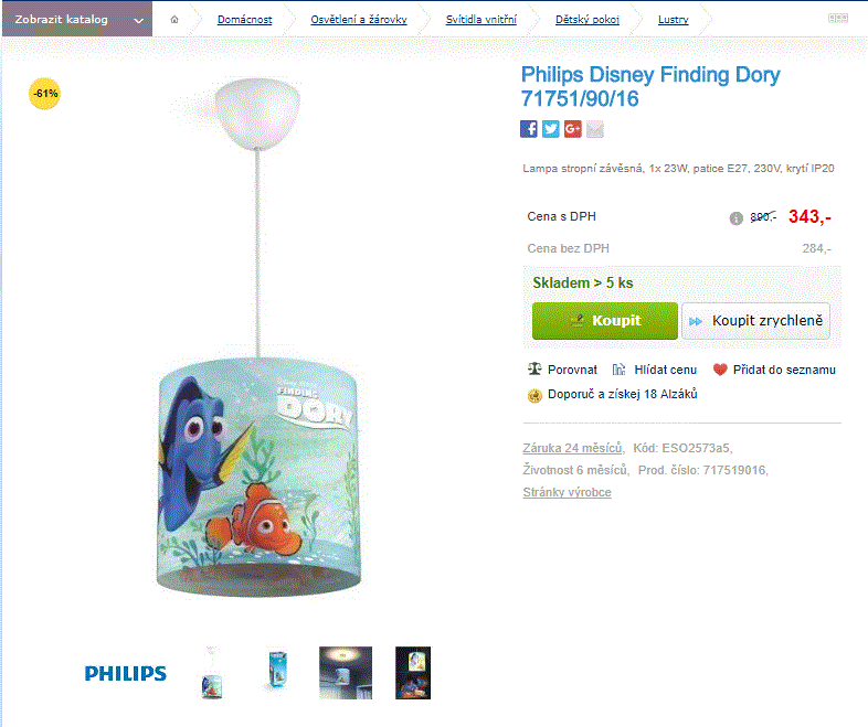 Stropní svítidlo Philips - Finding Dory