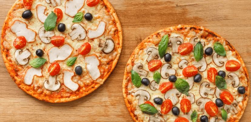 2 pizzy všech vůní a barev a 2 nealko nápoje