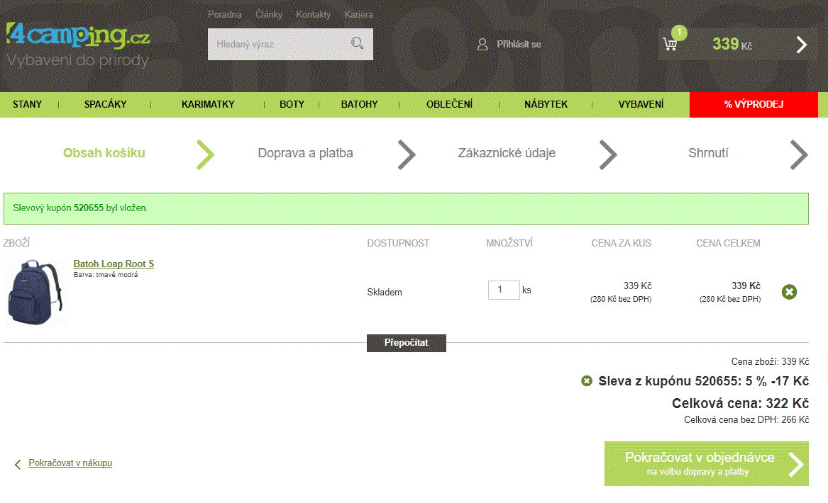 Dětský sportovní batoh Loap Root S, 18L