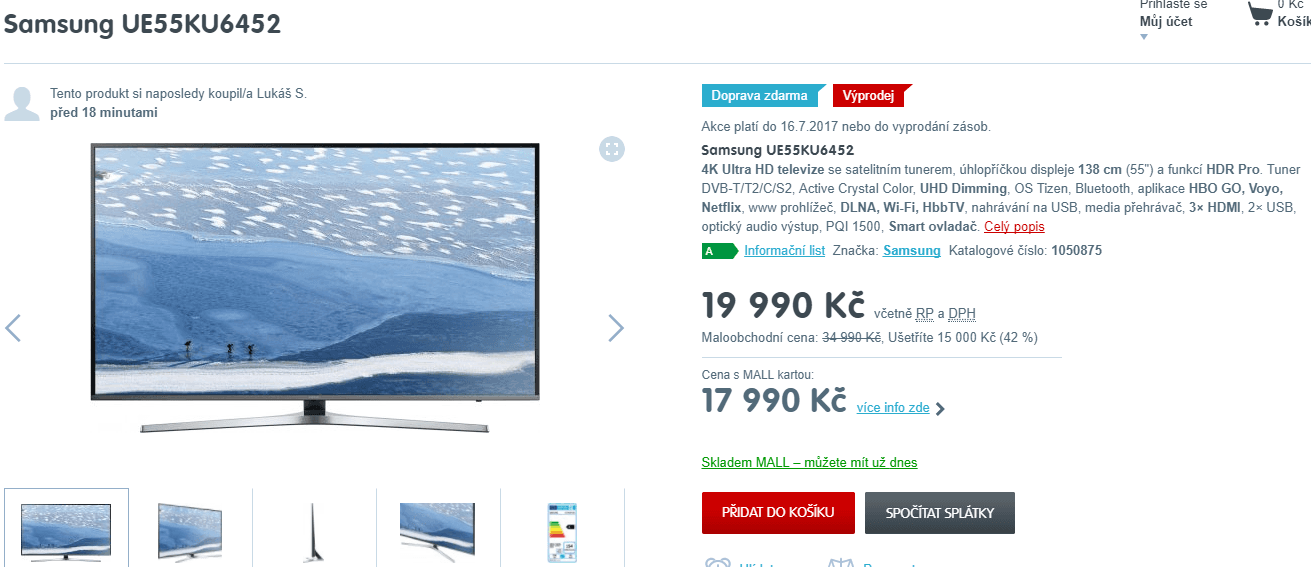 Ultra HD TV, Smart, 138 cm, Samsung