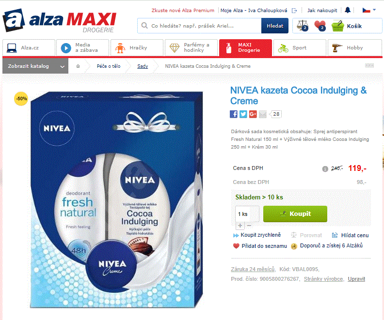 Sada Nivea Cocoa Indulging & Creme