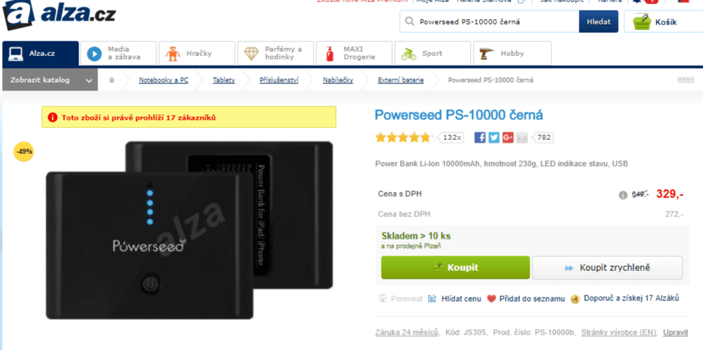 Powerbanka Powerseed PS-10000