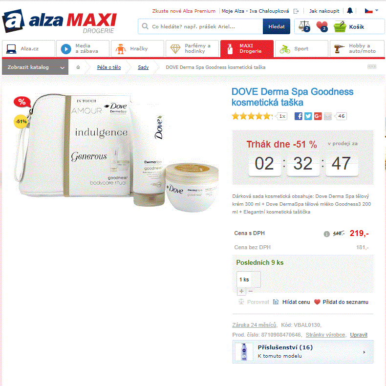 DOVE Derma Spa Goodness (dárková sada)