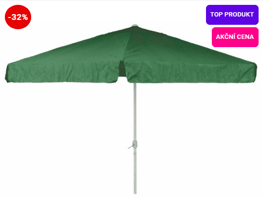 Slunečník, 4m průměr, výška 2,5m