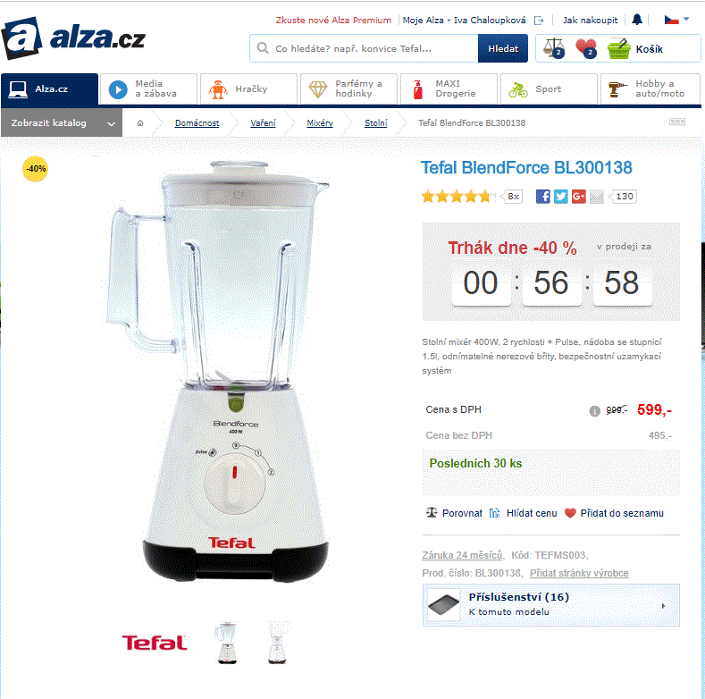 Stolní mixér Tefal BlendForce BL300138