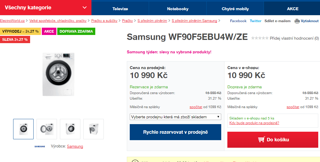 Samsung, 9kg, 1400 ot., A+++