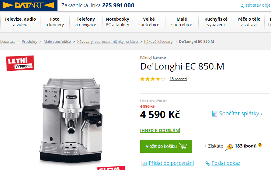 Espresso DeLonghi EC 850.M