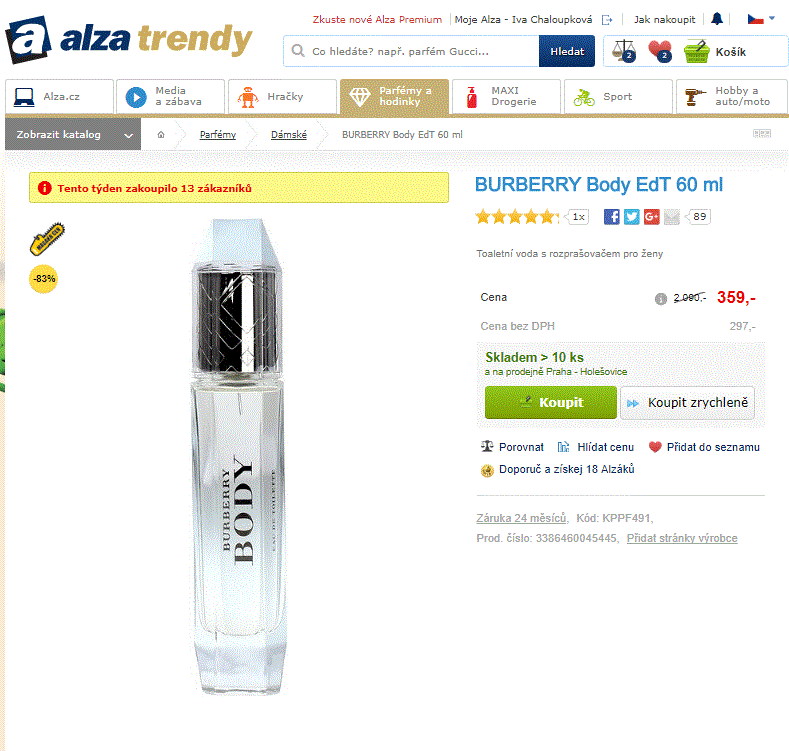 Burberry Body toaletní voda 60 ml