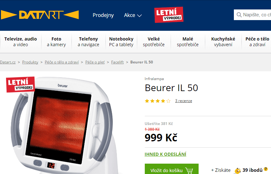 Infračervená lampa BEURER IL 50