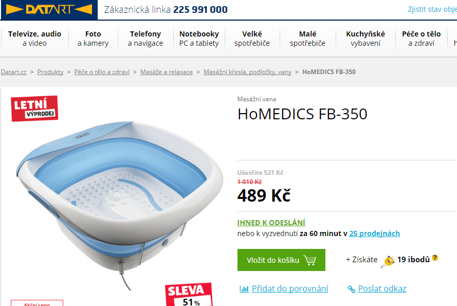 Bublinková masáž na nohy Homedics